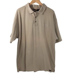 Harley-Davidson Polo Shirt Tan Short Sleeve Small Embroidered Logo Men’s Large